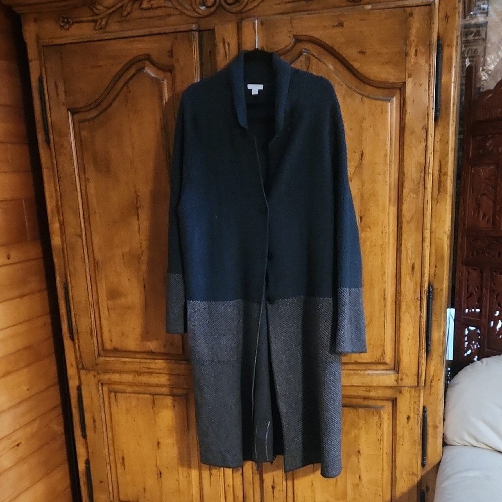 J Jill Blue and Gray Button Long Heavyweight Cardigan Gently Used 2x